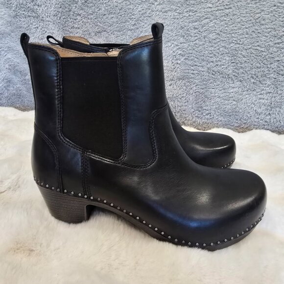 Dansko Shayna Heeled Burnished Calf Leather Boot Women's Sizes NEW  Side Zip - Picture 4 of 8